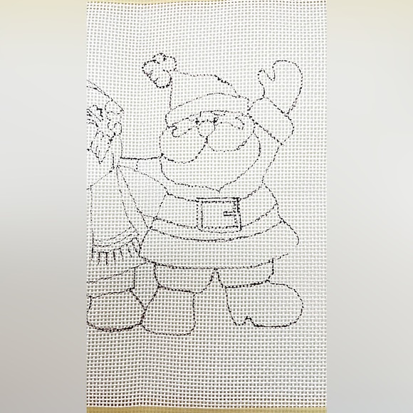 Santa Claus & Rabbi Original Art Needlepoint, 14 Mesh, NWT, 12” x 81/2” Piece - Picture 3 of 4